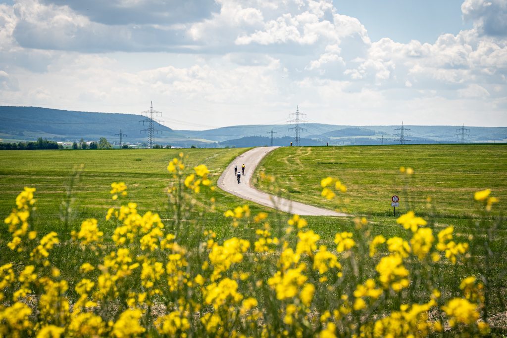 Radstrecke durch die Landschaft der Baar